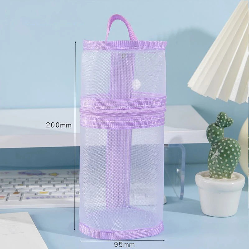 Mesh Makeup Brush Bag – Travel Stand-Up Holder & Pouch
