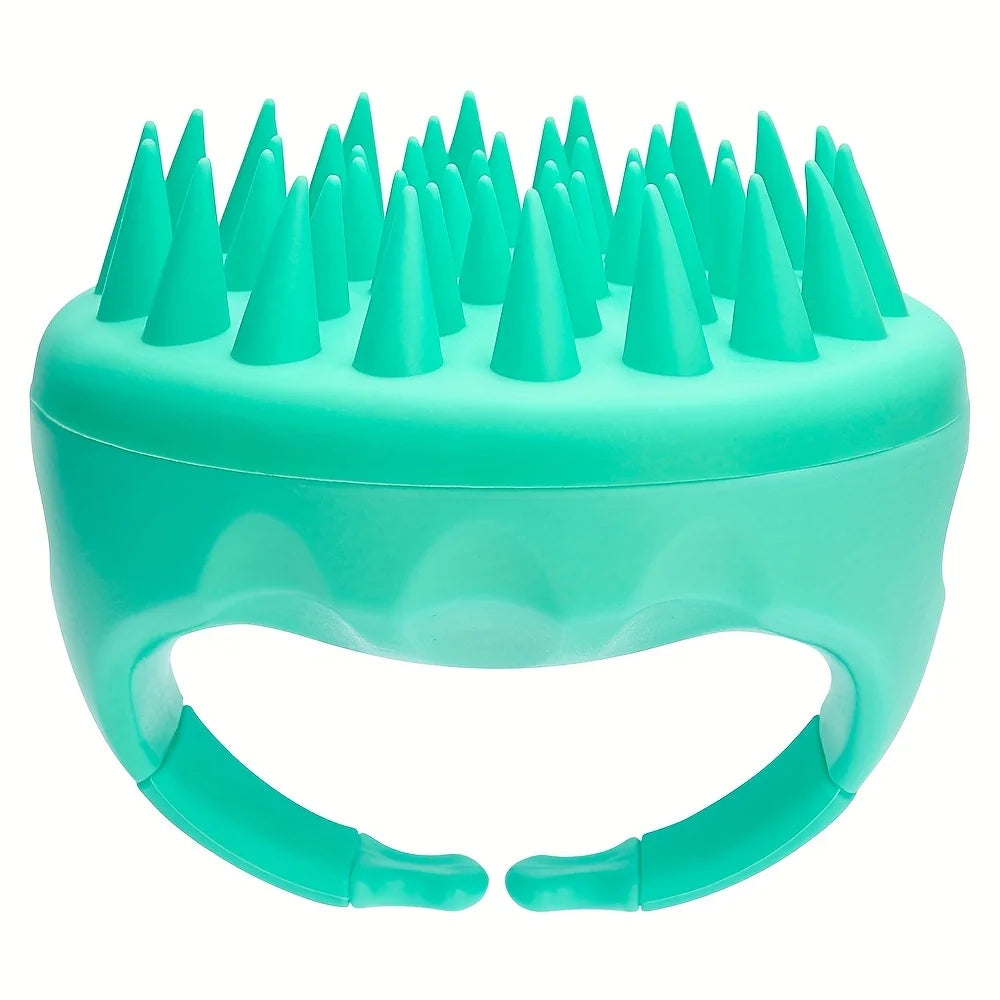 1 Gentle Silicone Scalp Massage Shampoo Brush - Anti-allergy Handheld Hair Shampoo Device，For removing dandruff，No Battery Requi Peaceful Pleasures Health and Wellness green Silica GEL