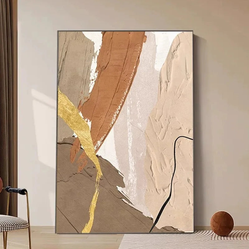 Nordic Modern Abstract Color Matching Thick Oil Handmade Oil Painting For Home Decoration Bedroom Dining Room Living Room Mural Peaceful Pleasures Health and Wellness