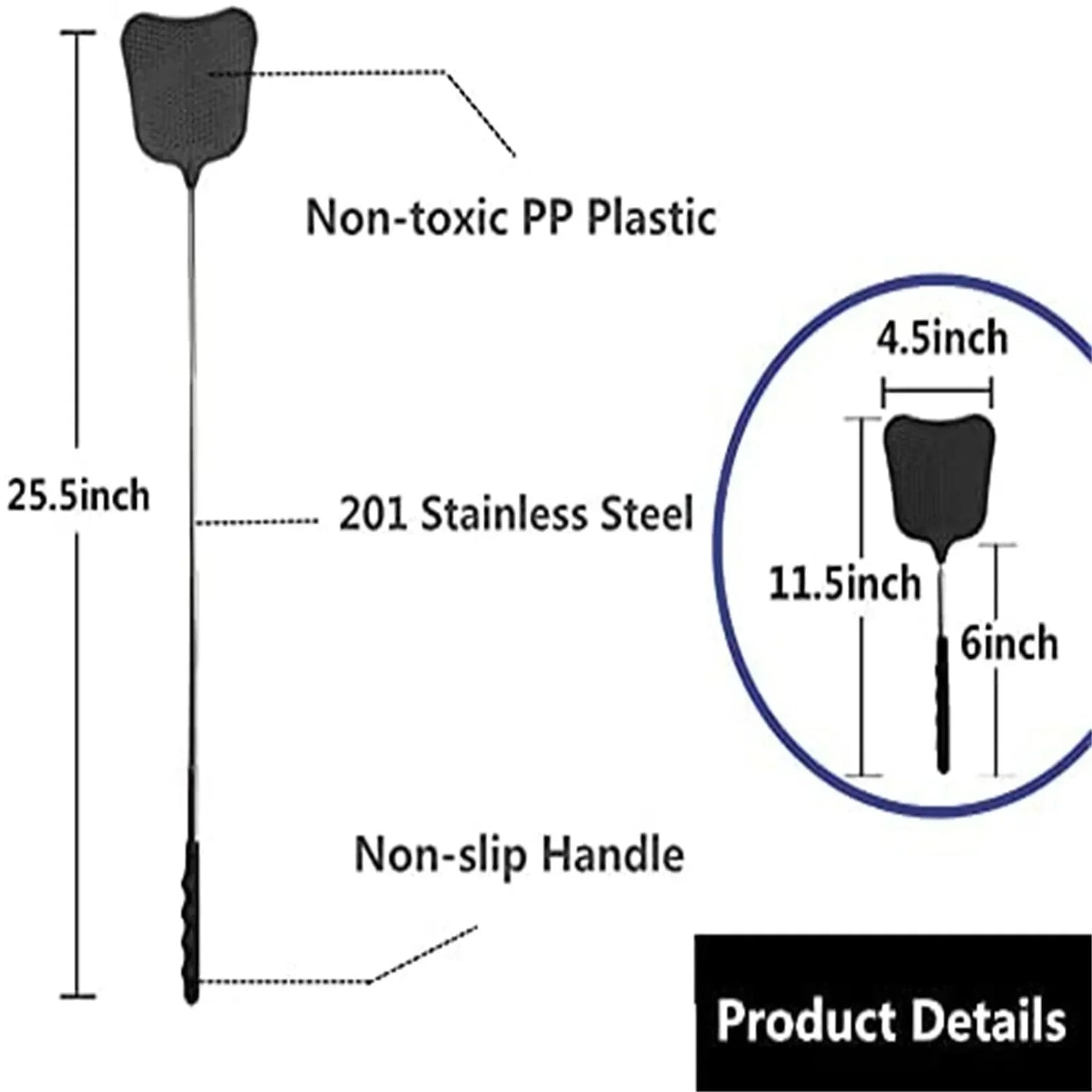 Telescopic Fly Swatter – Retractable 25.6" Heavy Duty Swatter