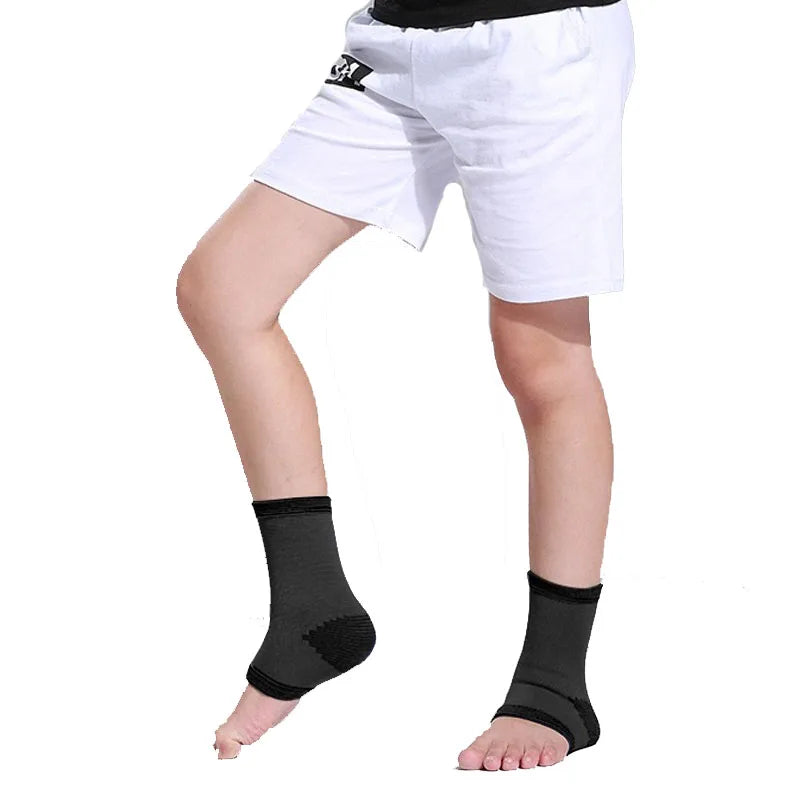 1 Pair Kids Compression Sleeves Foot Arch Support,Kids Children Ankle Brace,Plantar Fasciitis Sock for sprained ankle or sports Peaceful Pleasures Health and Wellness 1Pair-black-ankle S (20KG)