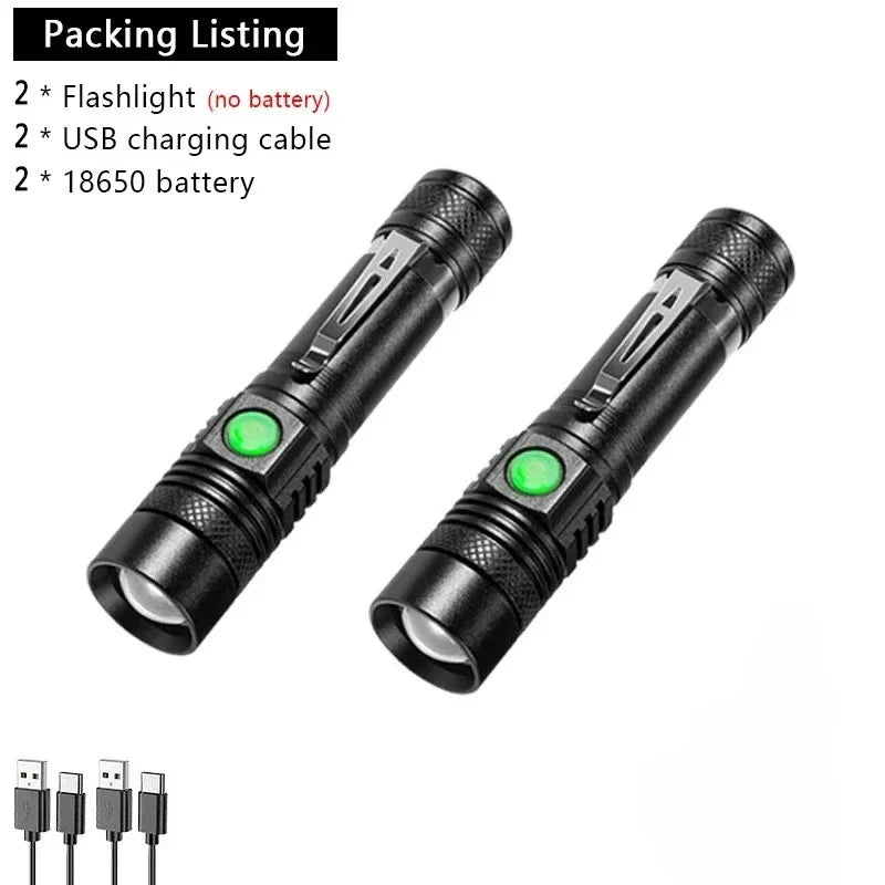 ESMARTER Zoomable USB Rechargeable LED Flashlight 800LM