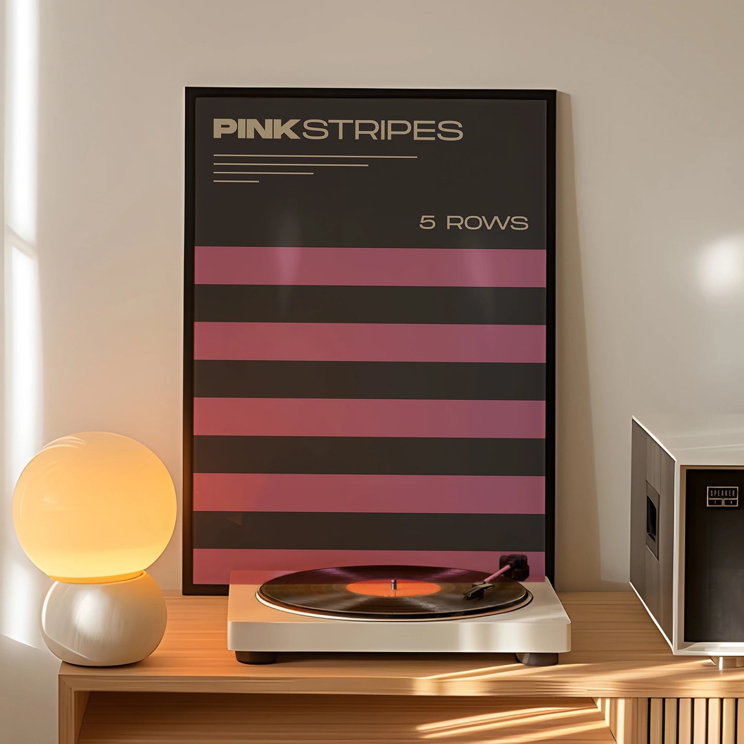 Modern Minimalist Pink Stripes Canvas Wall Art Print | Decor