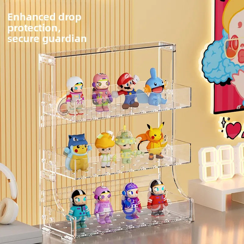 Versatile Pegboard & Figure Display Shelf – Multi-Tier Storage Rack with Raised Edges to Prevent Falls for Collectibles Peaceful Pleasures Health and Wellness