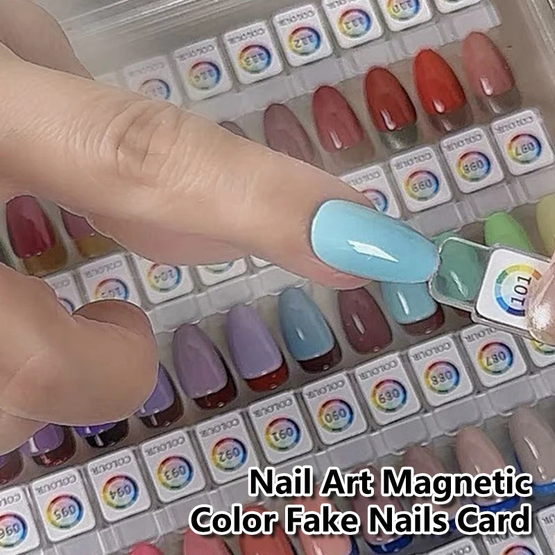 24pcs Magnetic False Nail Tip Display Clear Natural Color Card Polish Gel Stand Board Nail Palette Manicure Nail Glue Practice Peaceful Pleasures Health and Wellness