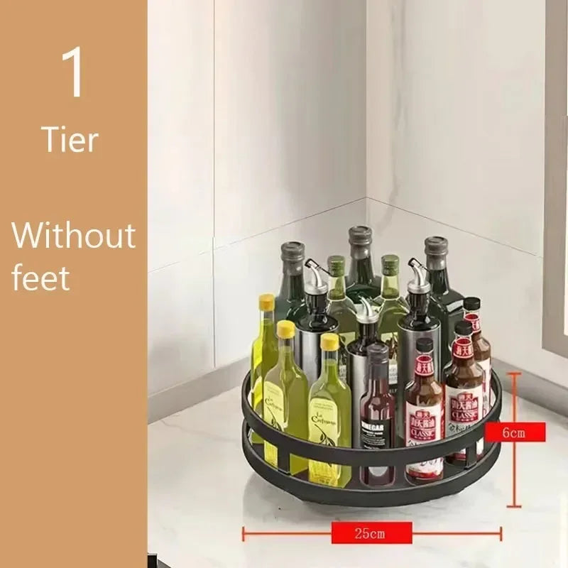360° Rotating Spice Rack & Kitchen Organizer Shelf