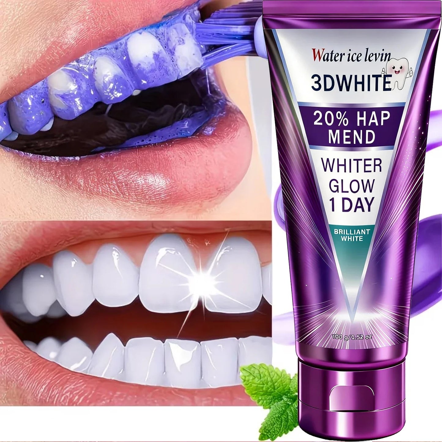 20% HAP 3D Whitening Toothpaste – Stain Removal & Enamel