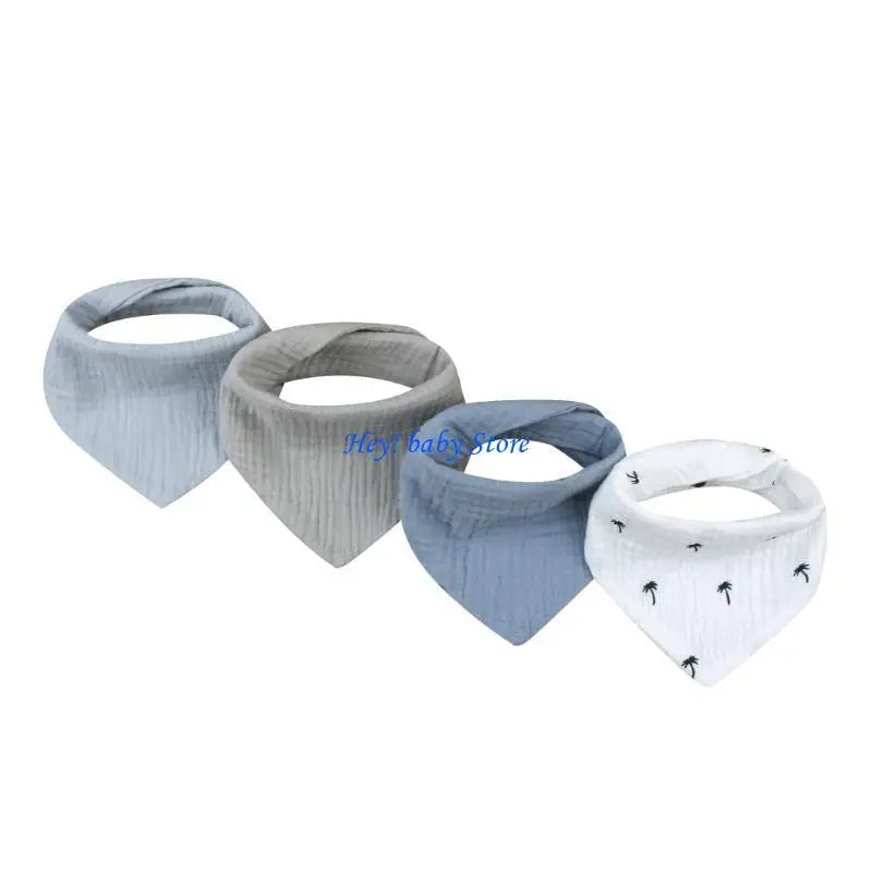 Baby Feeding Bibs 4-Pack | Soft Cotton Spill-Proof Toddler Bibs