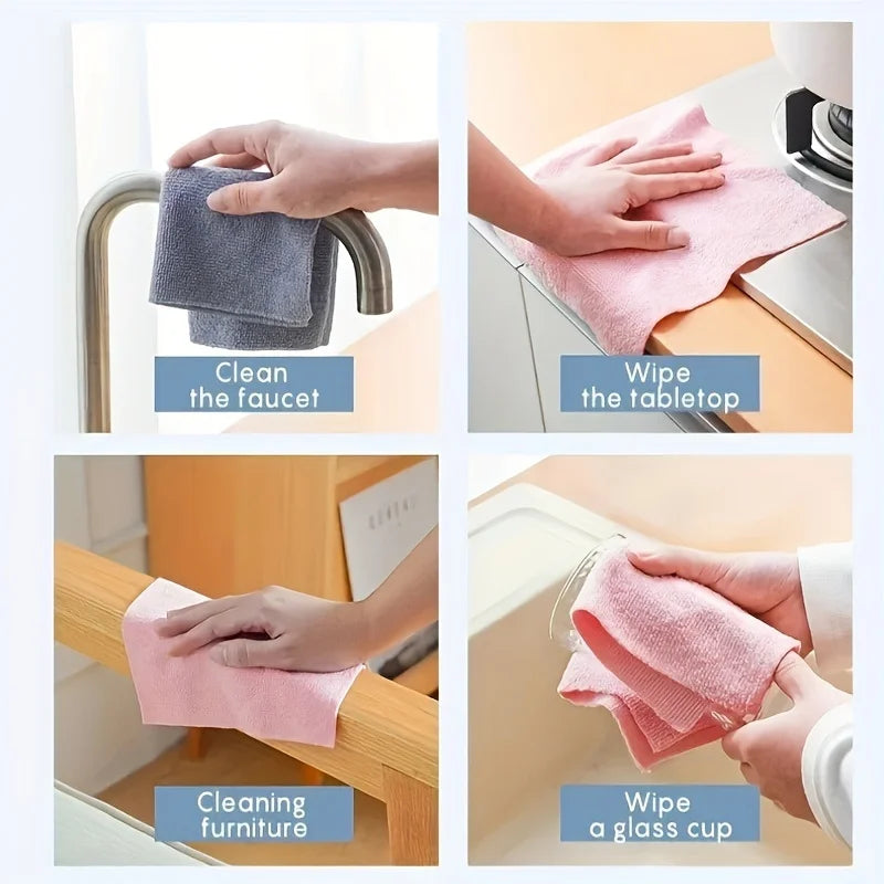 [Microfiber Cleaning Wipes] 20/50 Rolls Microfiber Cleaning Wipes, Reusable Household Kitchen Towel Rolls Peaceful Pleasures Health and Wellness
