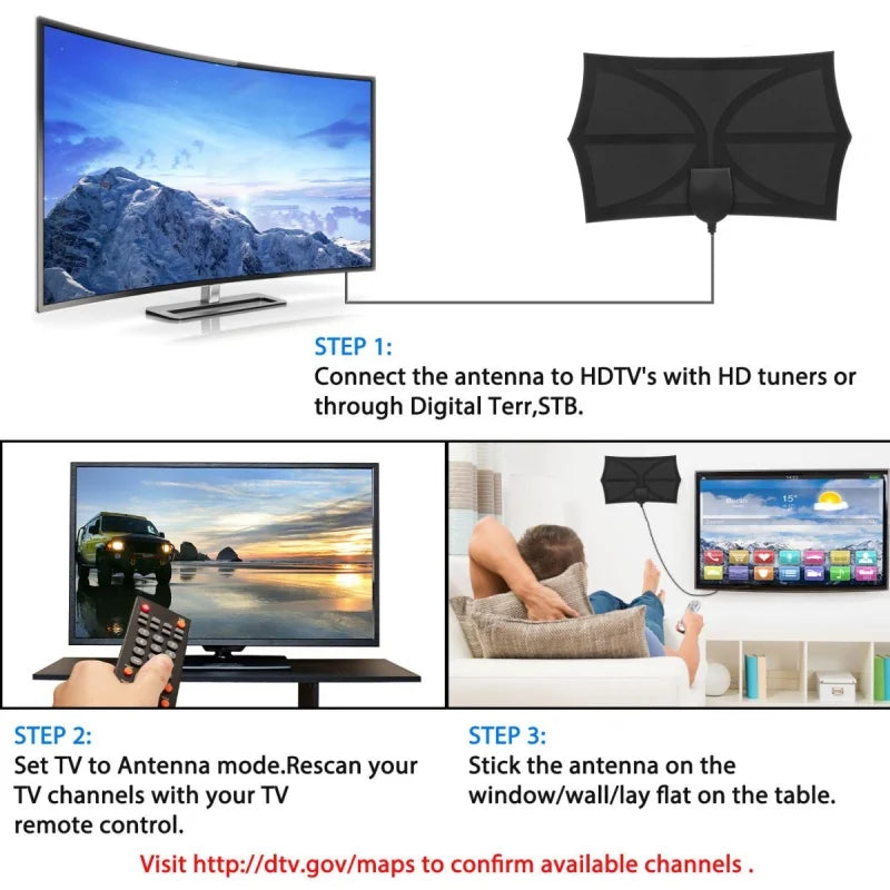 Hexagonal DVB-T2 Digital TV Antenna – 35dBi VHF UHF FM Amplified