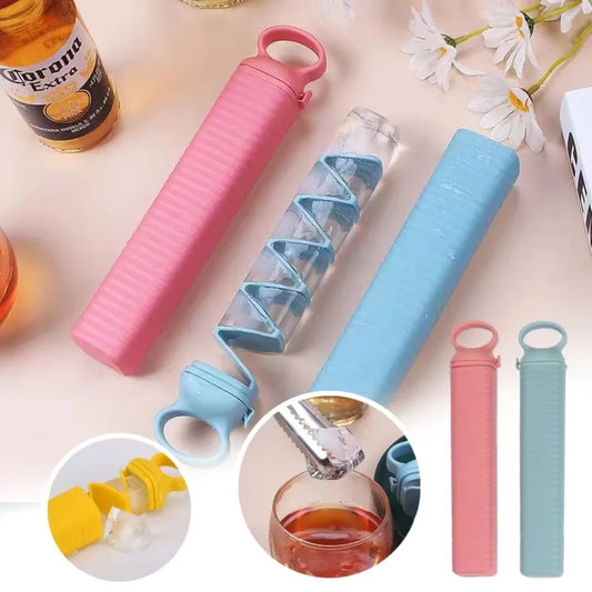 Creative Ice Cube Mold Pull-out Bar 10 Grid Frozen Ice Cube Plate Maker Silicone Ice Box Suitable for Home Bars Kitchen Homemade Peaceful Pleasures Health and Wellness