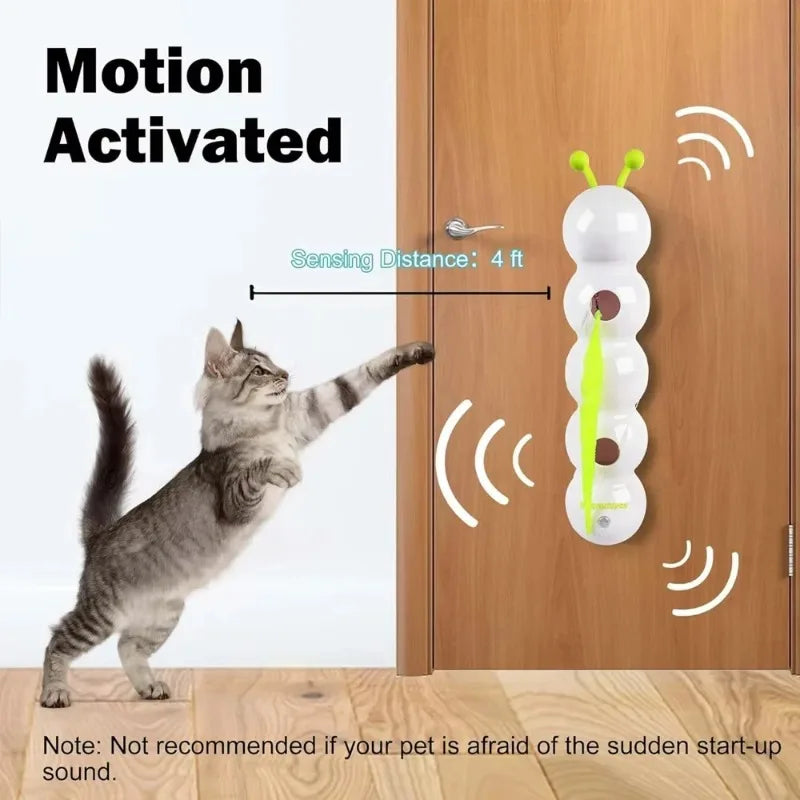 Motion-Activated Caterpillar Cat Toy | Rechargeable Interactive