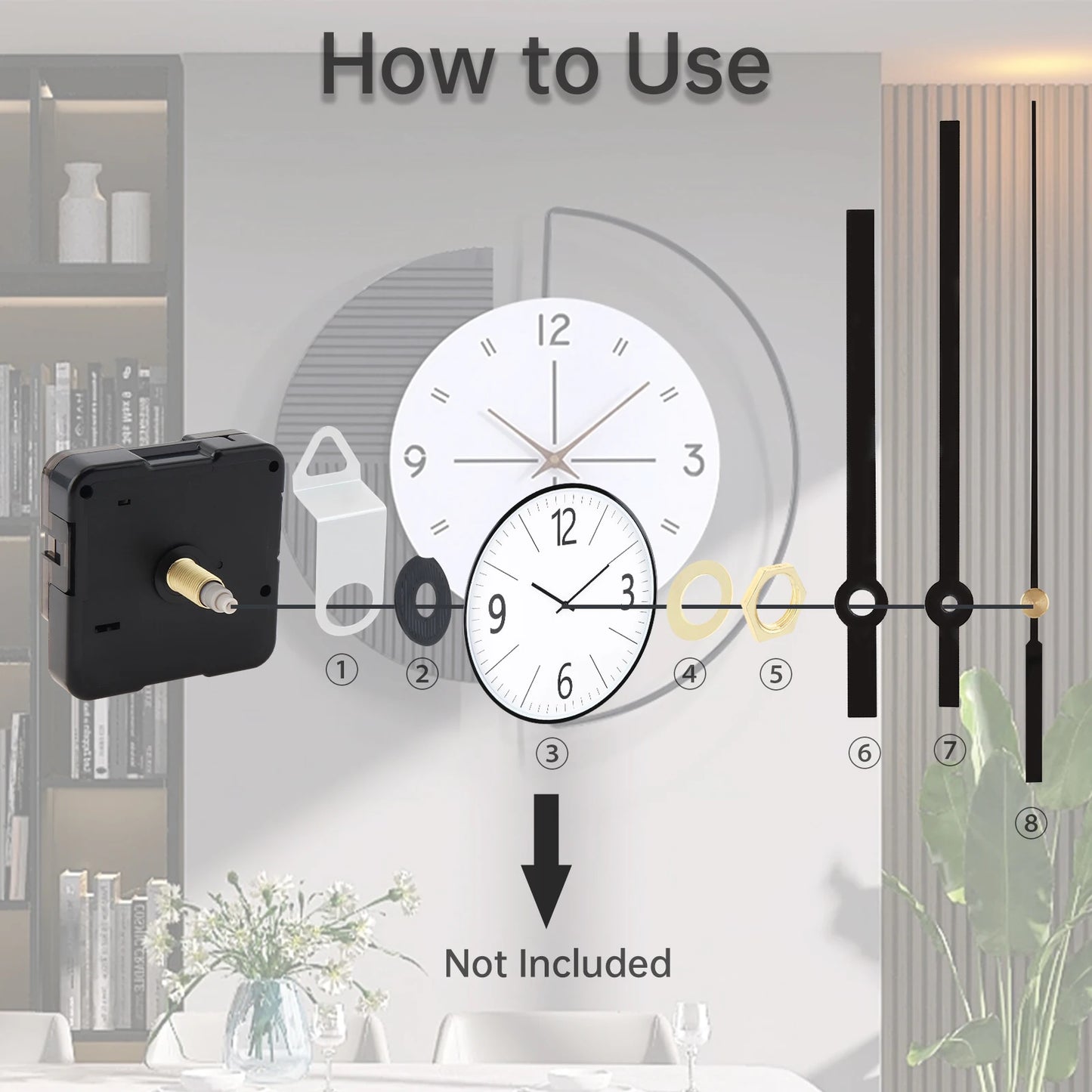 Quartz Battery Operated Silent Wall Clock Movement Mechanisms for DIY / Repair, Clock Parts Replacement Peaceful Pleasures Health and Wellness