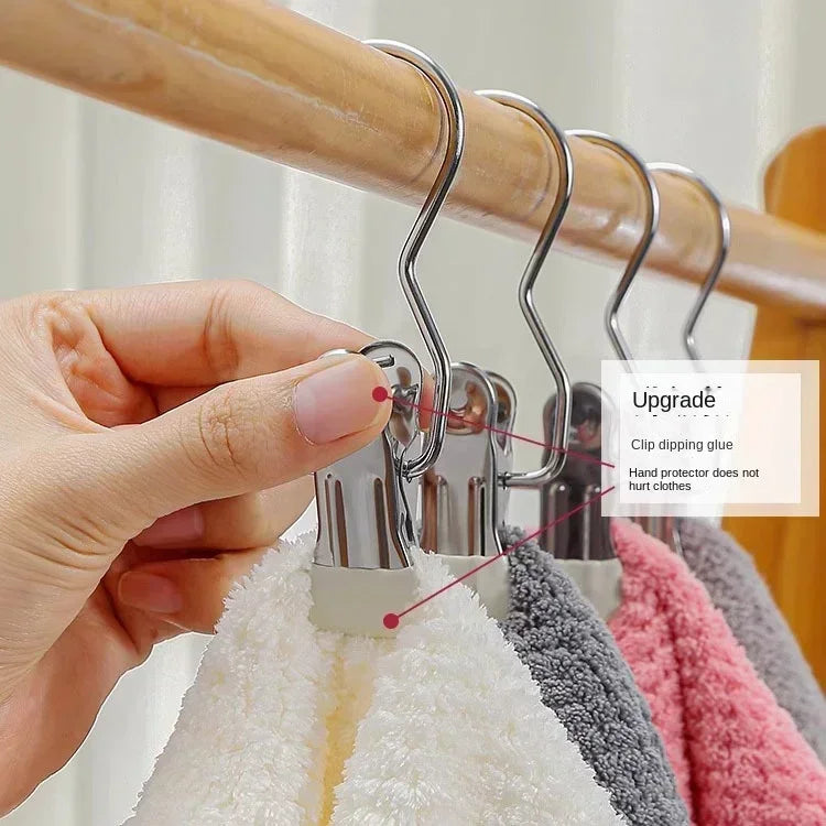 Multifunctional Clothespin Hanger Clothes Hook Buckle Metal Stainless Steel Hat Skirt Trouser Clip Clothing Wardrobe Storage Peaceful Pleasures Health and Wellness