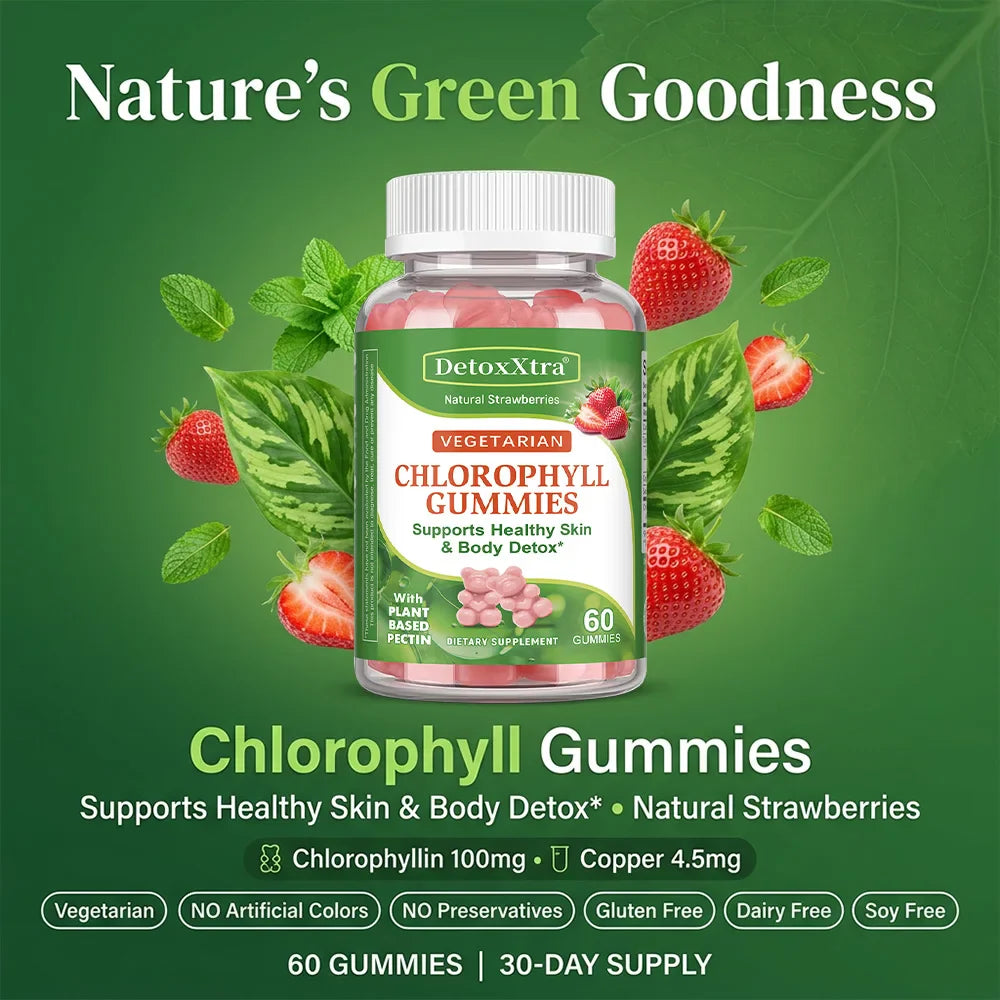 DETOXXTRA Chlorophyll Gummies 100mg – Detox, Deodorizer & Immunity