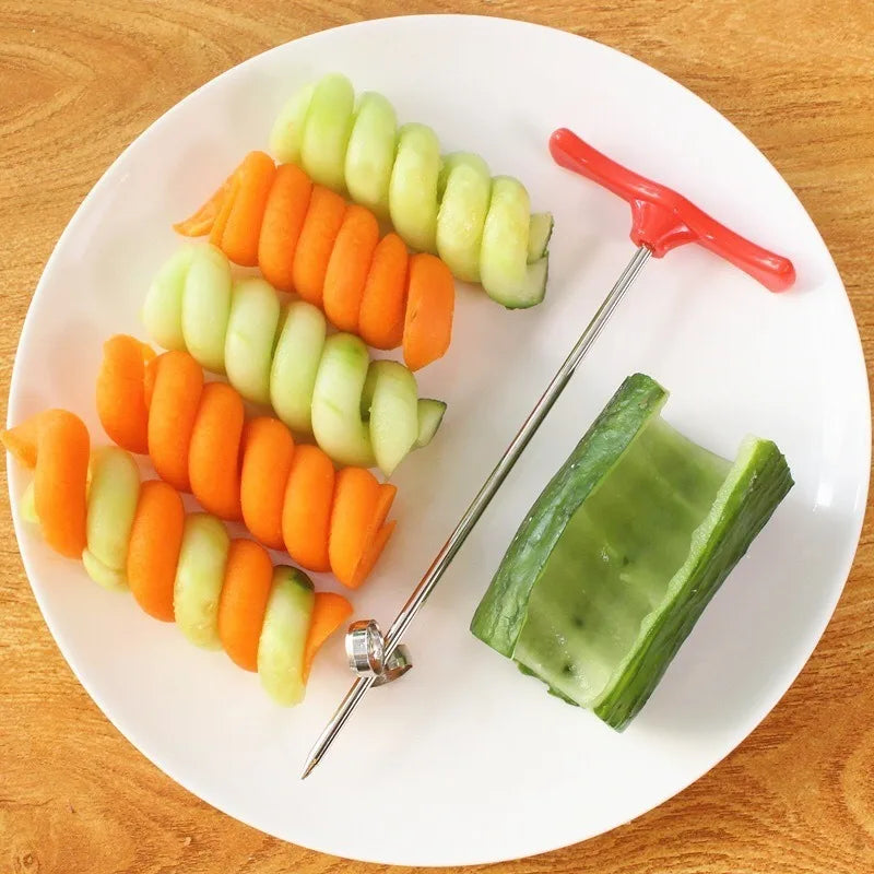 Stainless Steel Vegetable Spiral Knife Potato Carrot Cucumber Cutting