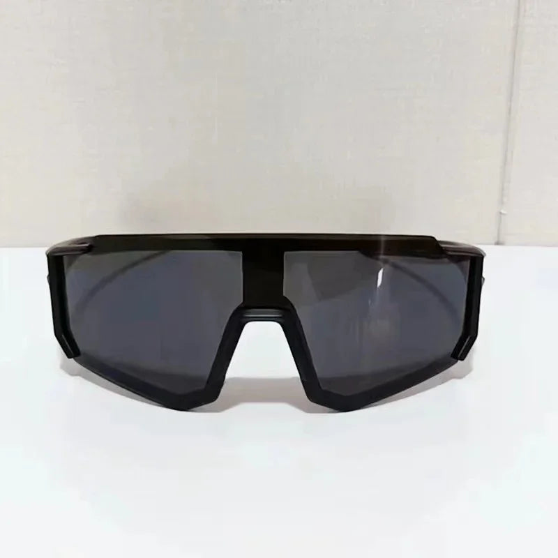 New Outdoor Riding Sunglasses One-piece Bicycle Windscreen European and American MEN'S Sports Sunglasses Peaceful Pleasures Health and Wellness black