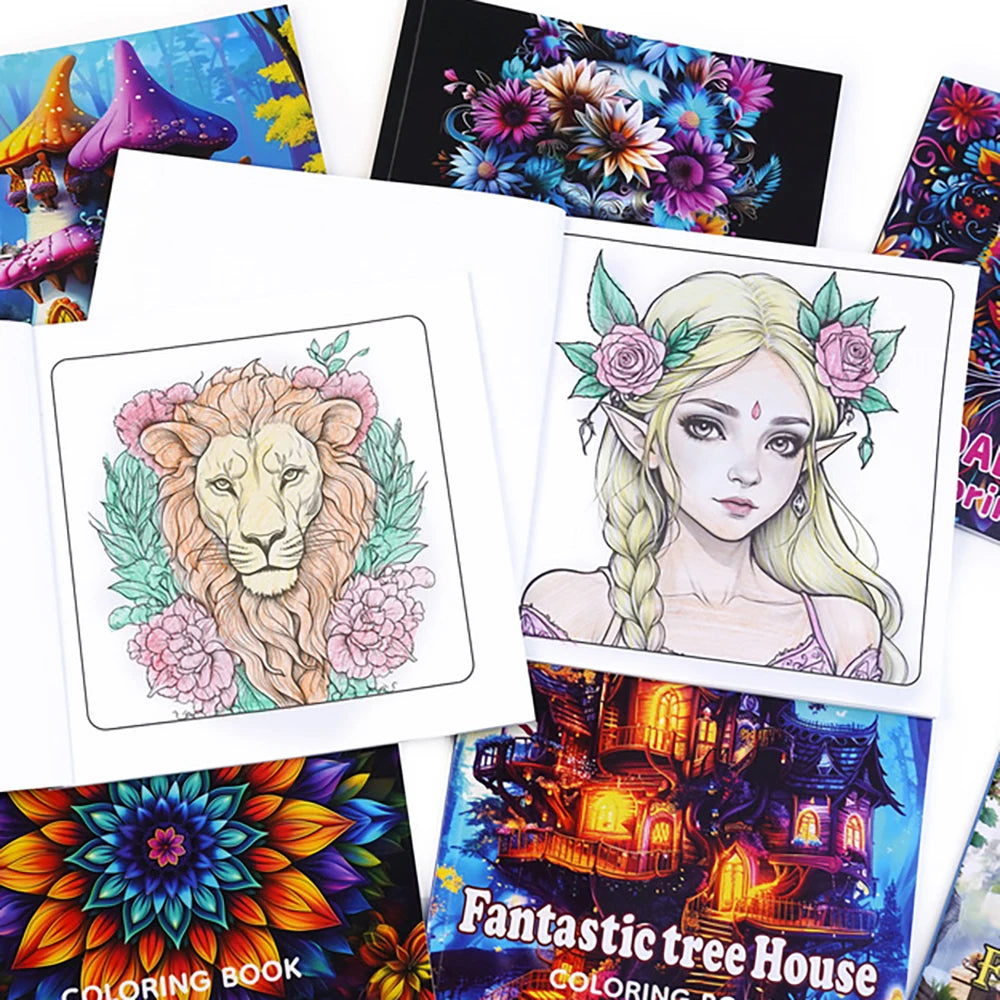24 Mandala Animal Coloring Books Adult Graffiti Watercolor Creative