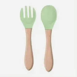 Food-Grade Silicone Baby Spoon & Fork Set | BPA-Free