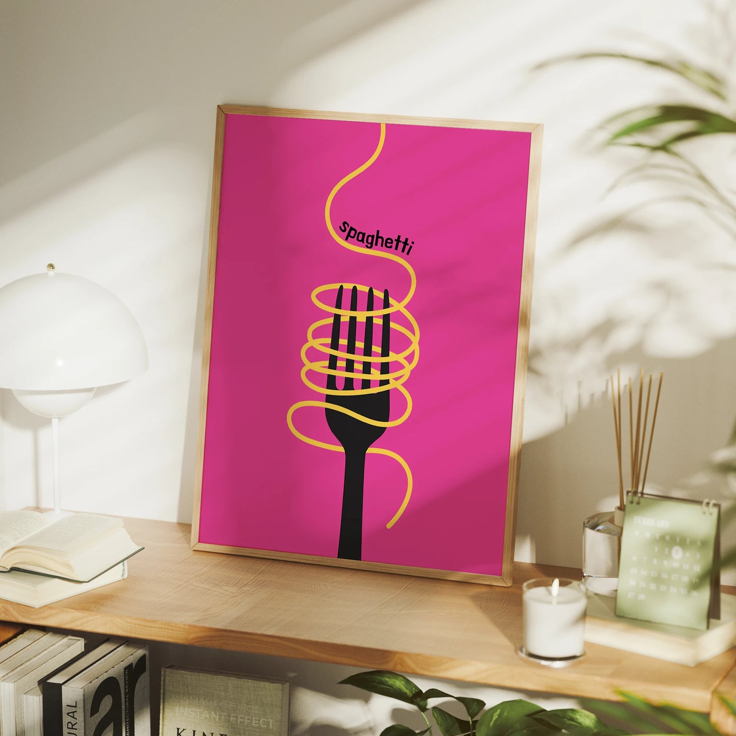 Modern Deep Pink Abstract Canvas Wall Art Print | Minimalist