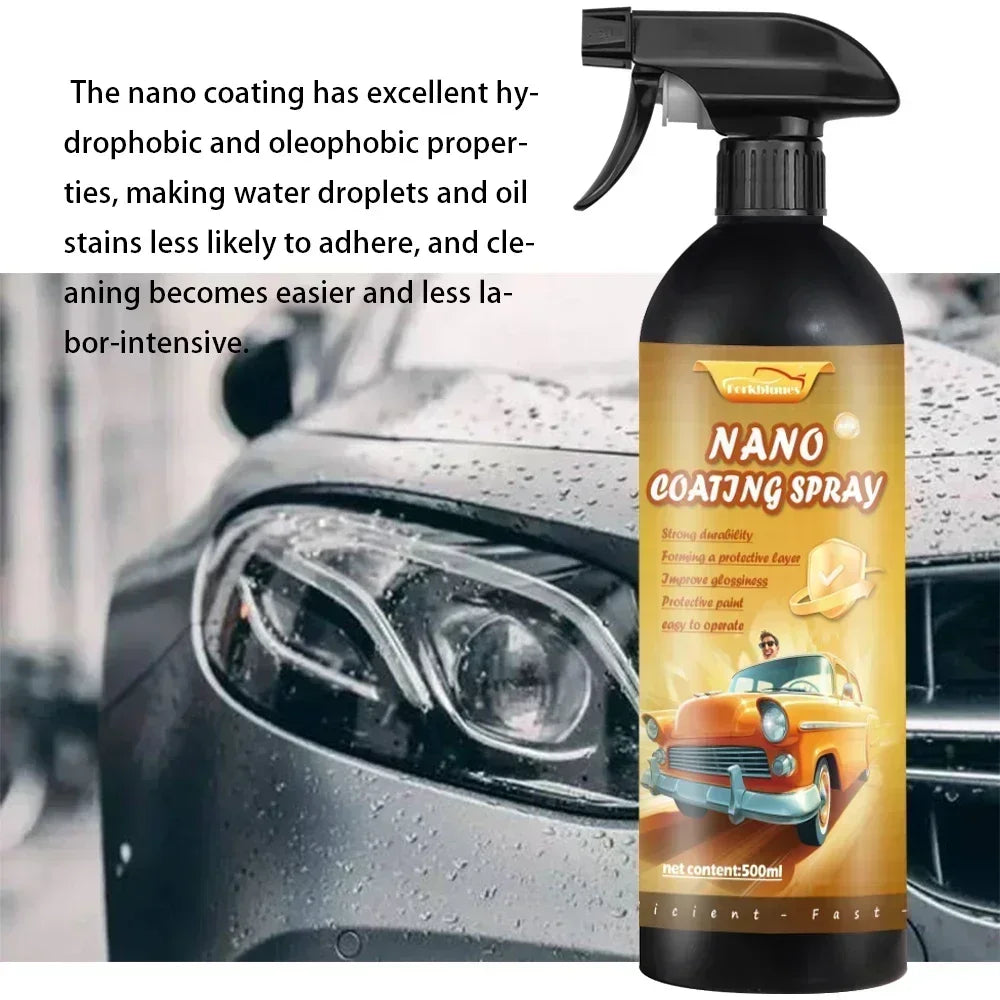 Ceramic Car Coating 500ML 9H Nano Liquid Glass Plated Crystal Hydrophobic Waterproof Polishing Paint Hardness Car Polish Wax Peaceful Pleasures Health and Wellness