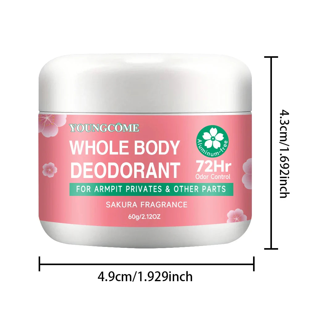 YOUNGCOME Aluminum-Free Body Deodorant Stick – 72H Freshness