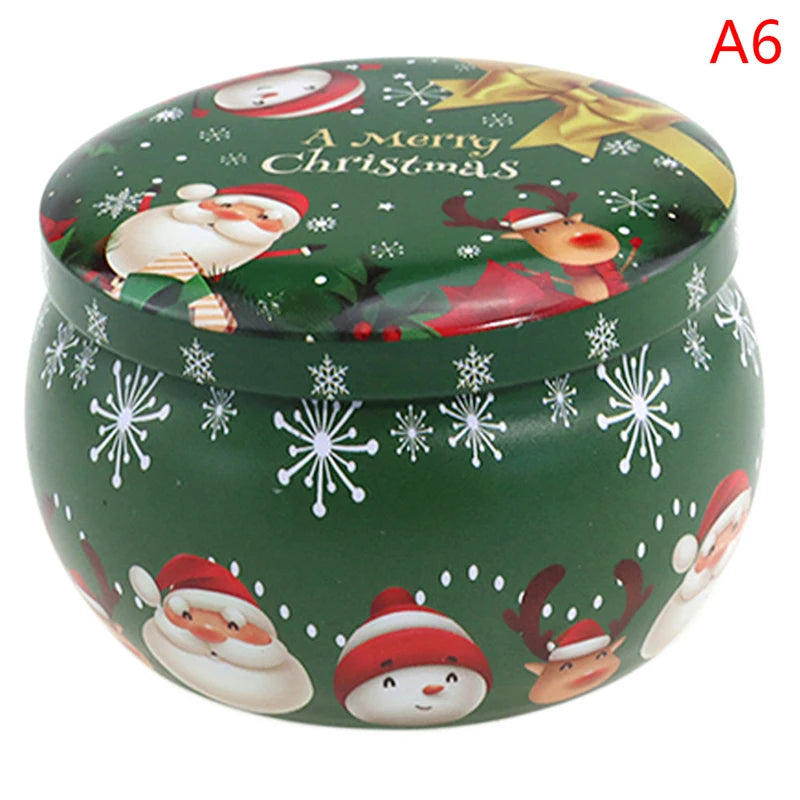 Christmas Scented Candle Tin Jar | Portable Soy Wax Gift