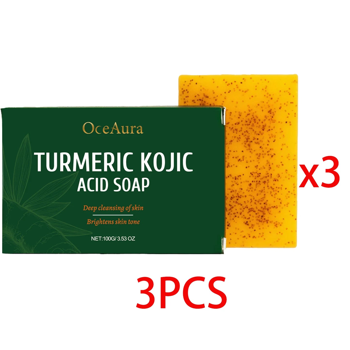 OceAura Turmeric & Kojic Acid Brightening Soap Bar 100g