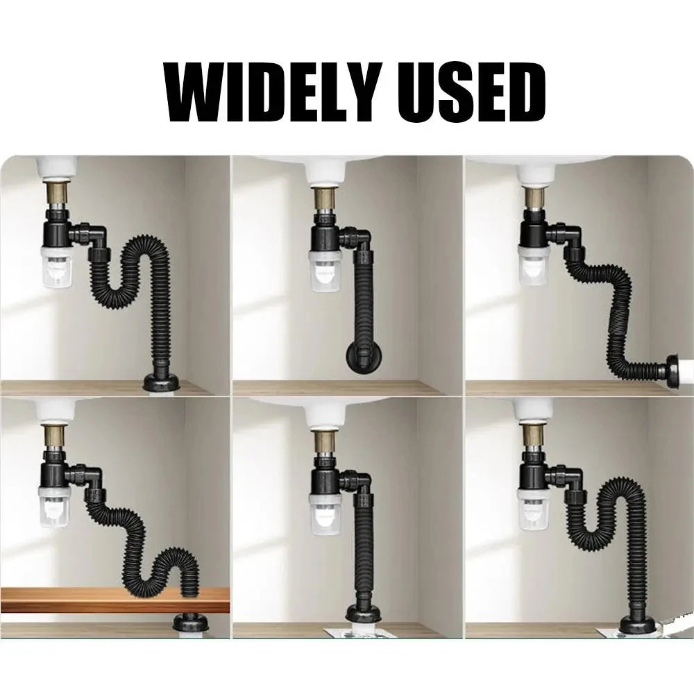 Flexible Sink Drain Pipe with Odor Barrier | 3-Inch Universal Fit