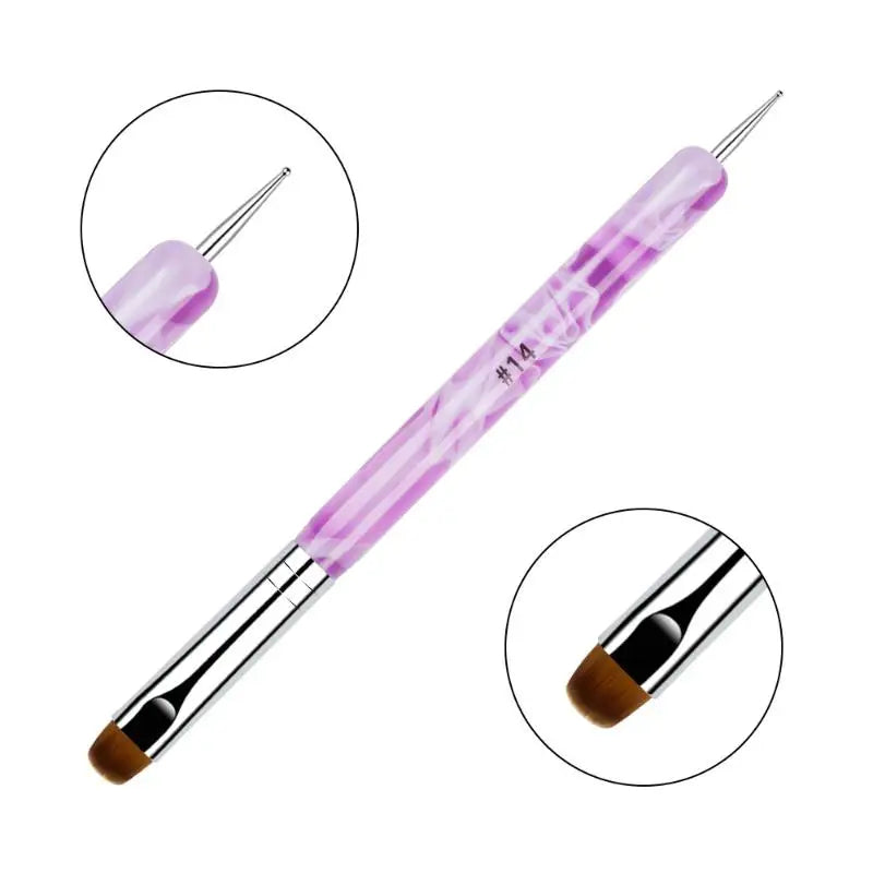 Dual-End Nail Art Brush & Dotting Pen Set – 4 Pcs Acrylic