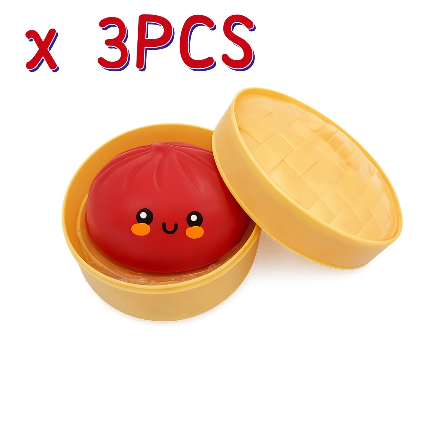 Kawaii Red Bread Squeeze Fidget Ball – Gift for Kids & Adults