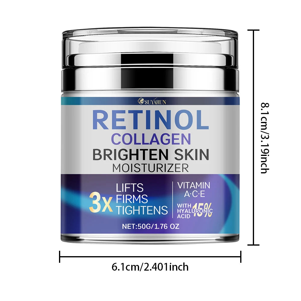 SUYARUN Retinol & Collagen Anti-Aging Face Cream - Wrinkle Reduction, Moisturizing & Brightening, Improve dry skin. Peaceful Pleasures Health and Wellness