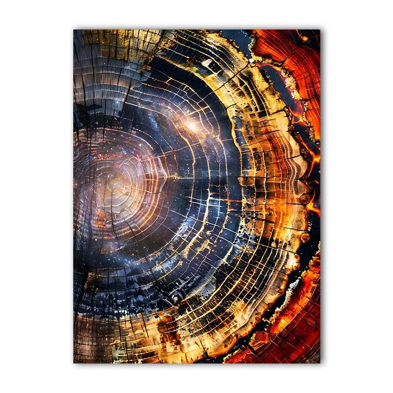 Abstract Wall Art Colorful Tree Ring Canvas Painting Modern Style Poster Prints Living Room Wall Decor Peaceful Pleasures Health and Wellness 04 20x25cm No Frame China Mainland