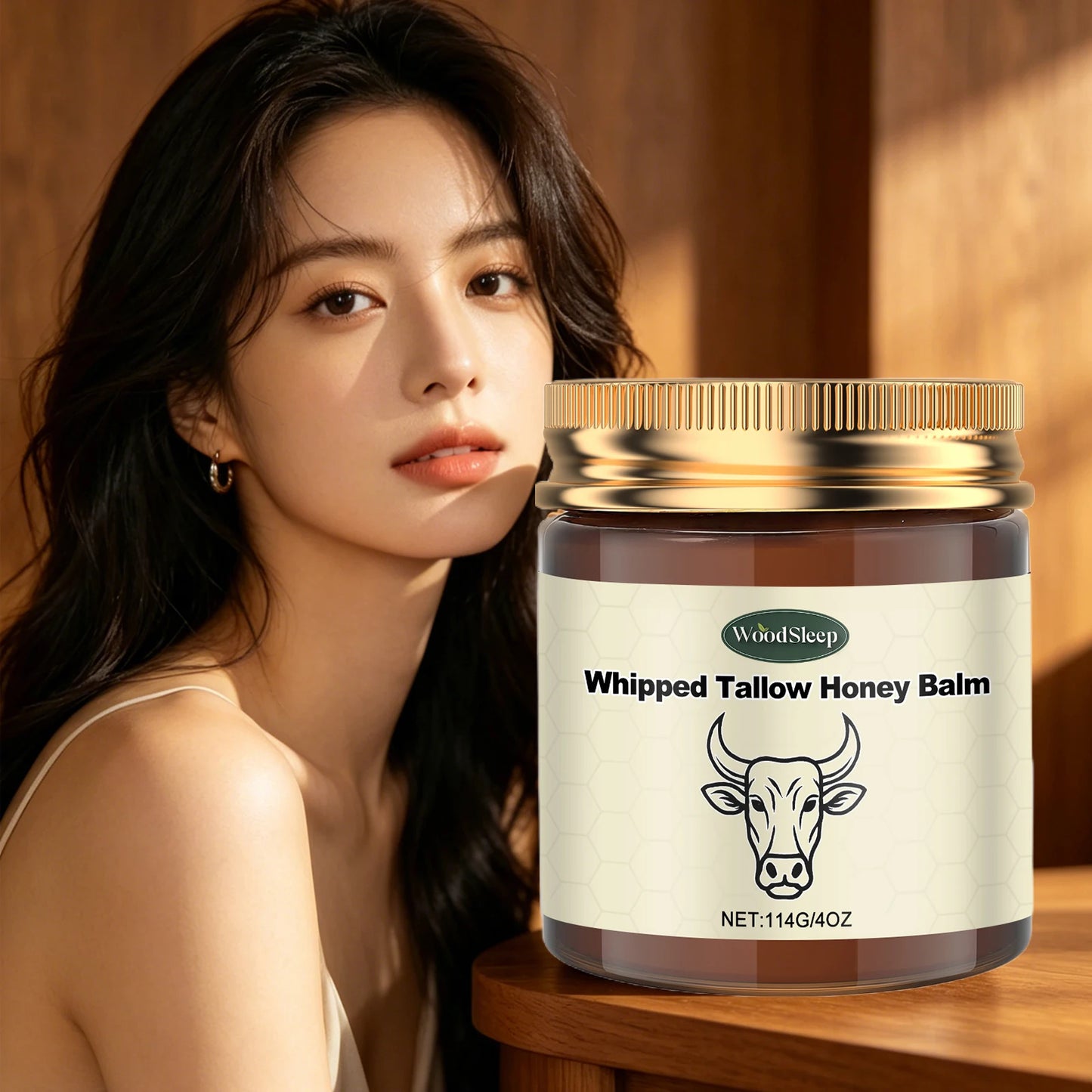 Whipped Beef Tallow Honey Balm | Anti-Aging Moisturizer 114g