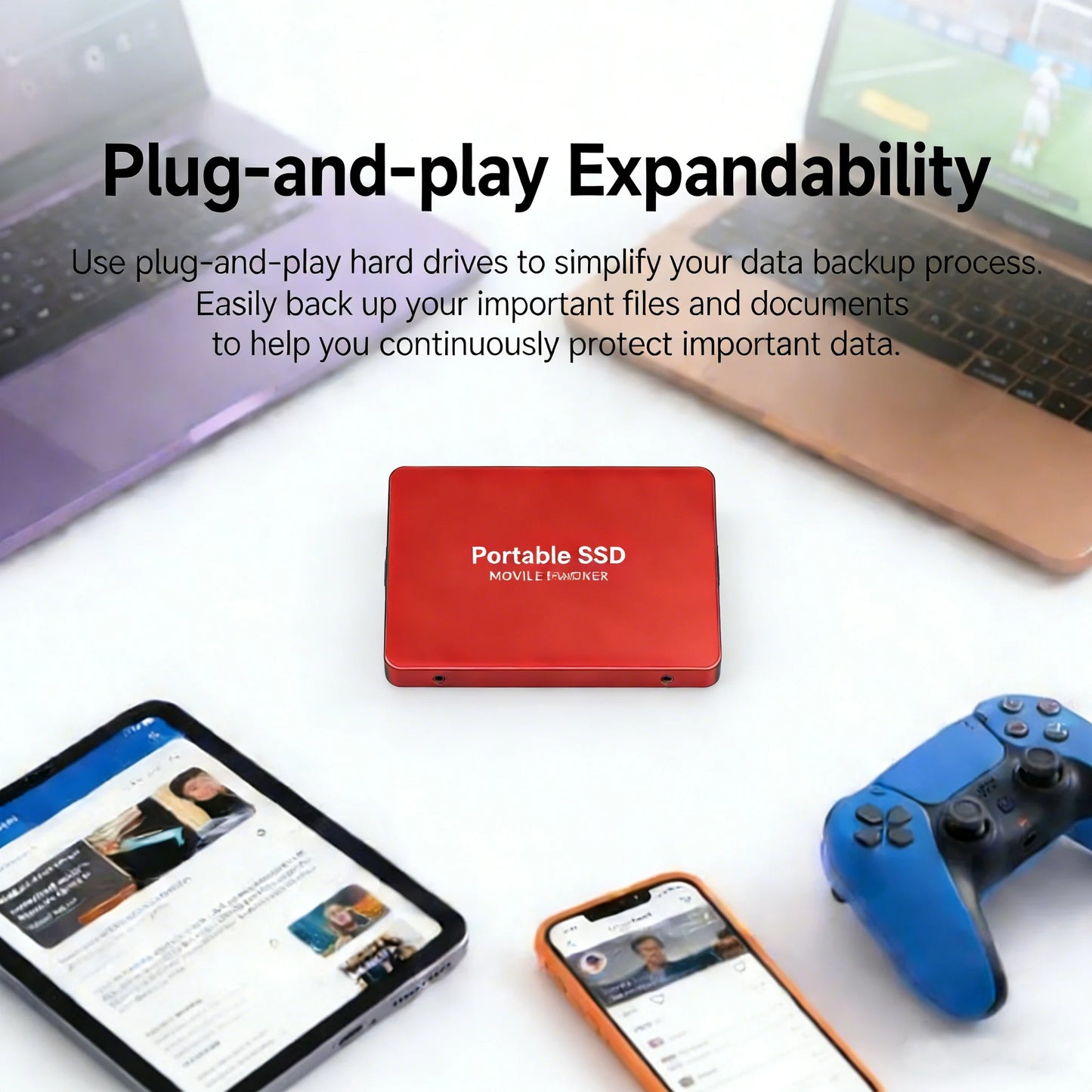 EOENKK Portable External SSD 1TB–16TB USB 3.2 Type-C