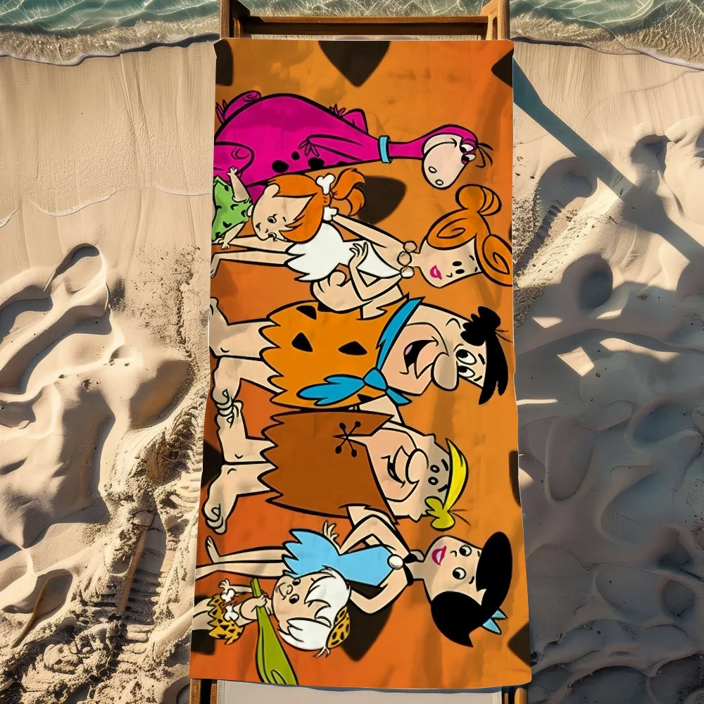 Flintstones Cartoon Beach Towel | Quick Dry Soft Pool Towel