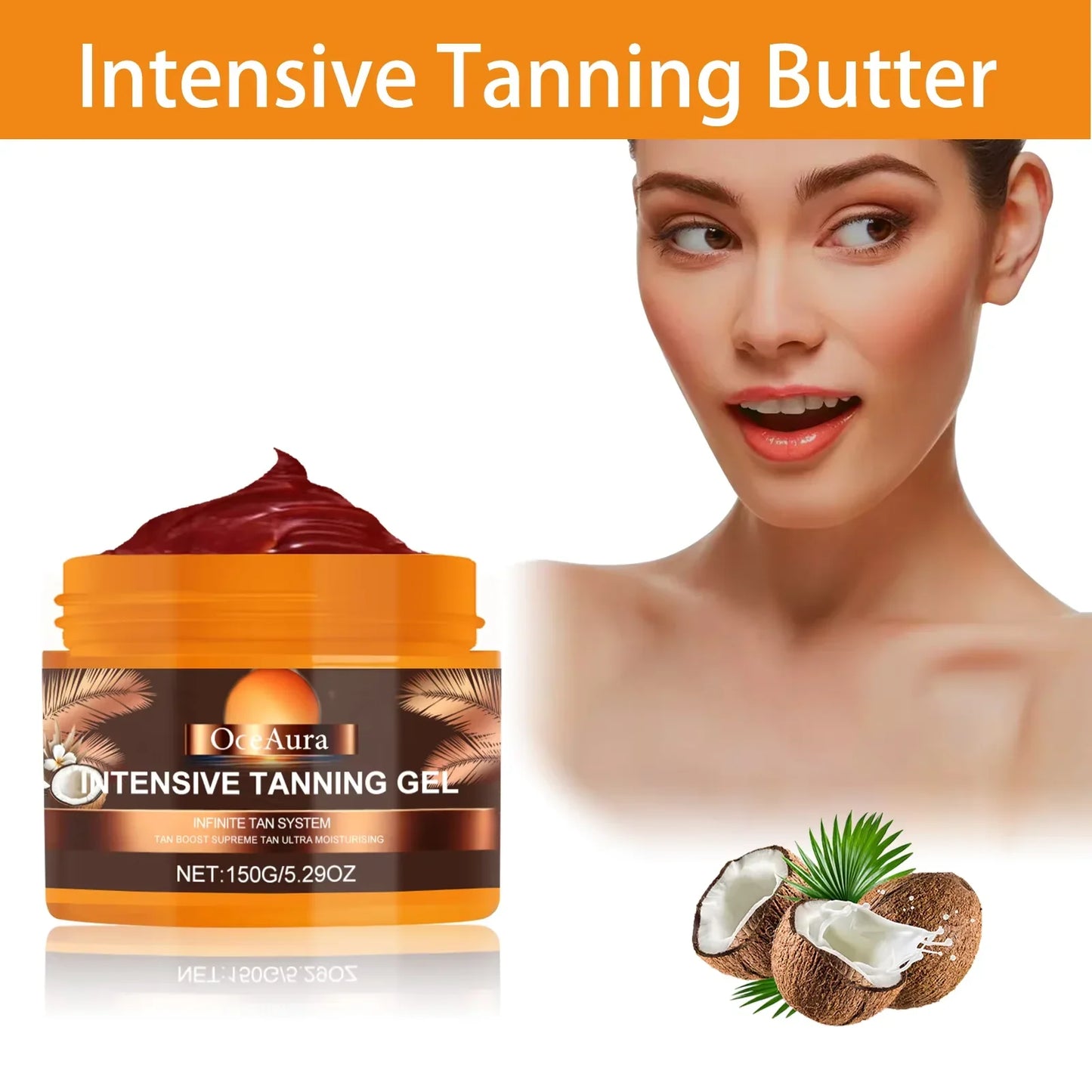 OceAura Intensive Tanning Gel – Self Tanner & Bronzer