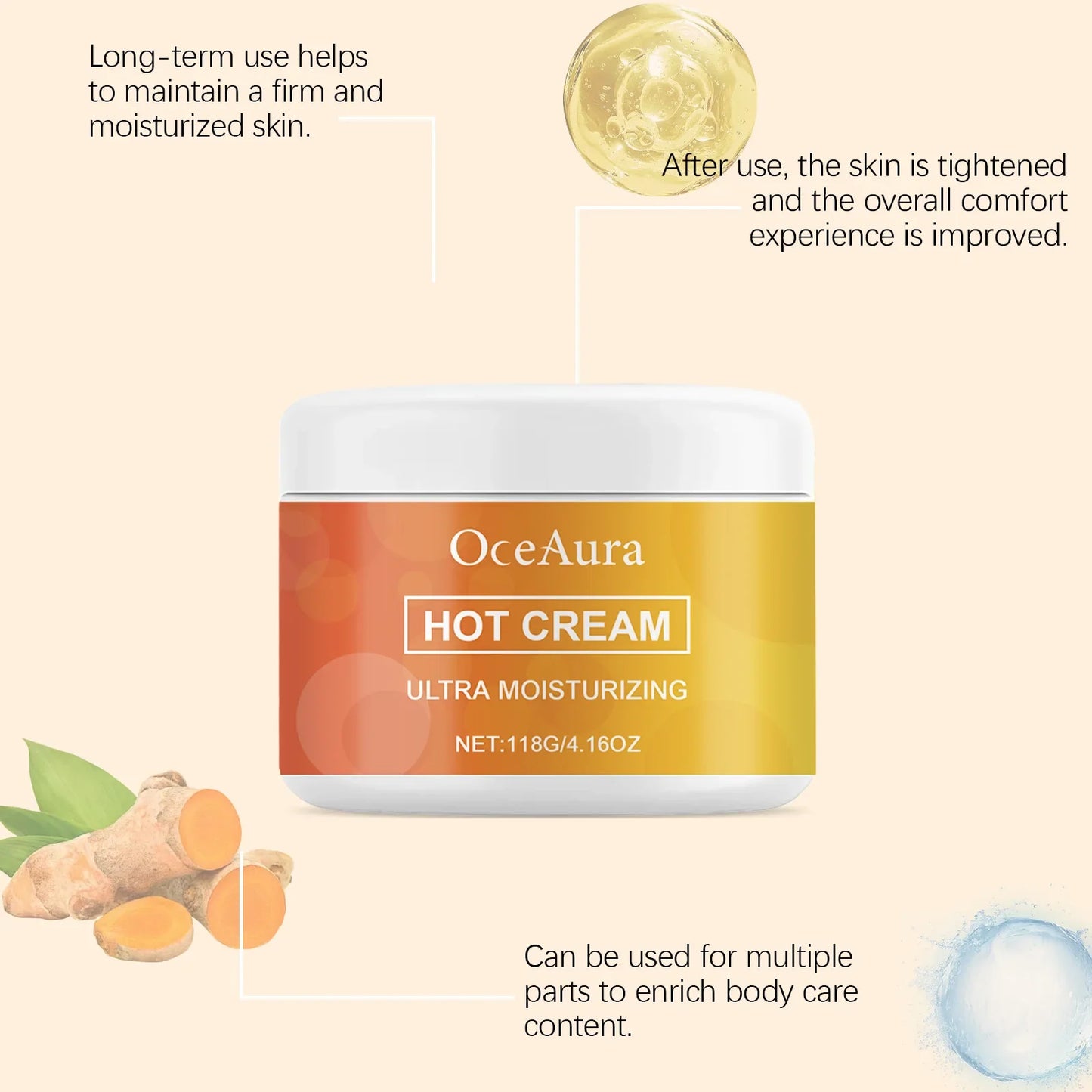 OceAura Body Firming & Moisturizing Cream 118g | Nourishing