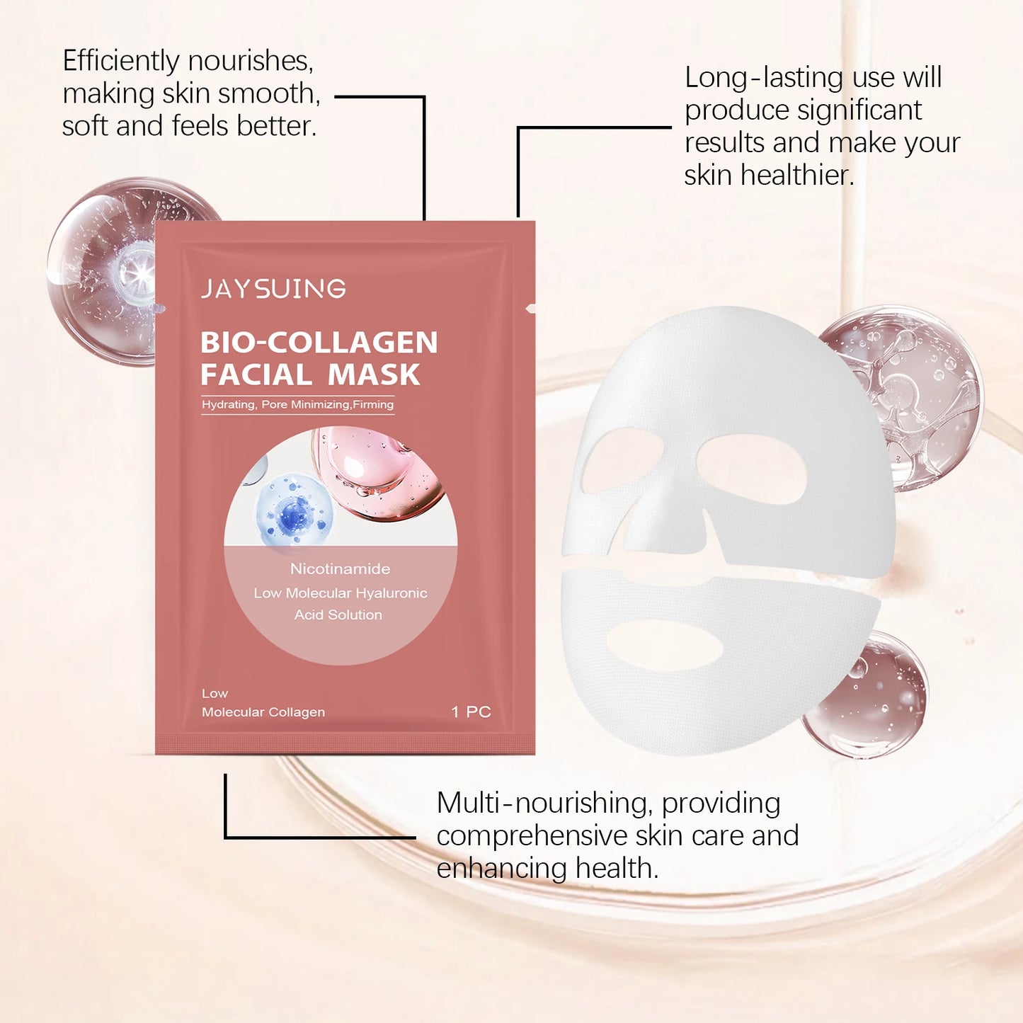 Bio Collagen Facial Mask – Hydrating & Pore-Minimizing 4 Pcs