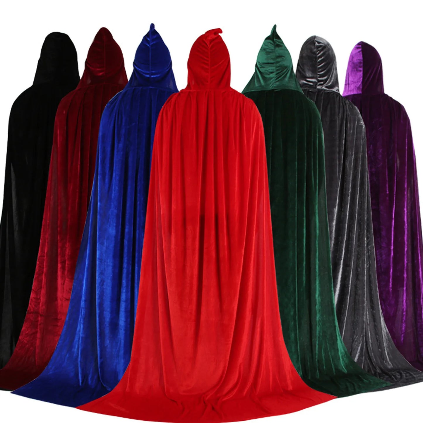Hood Cloak Cosplay Medieval Long Cape Halloween Party Women Men Adult Long Mage Witchcraft Wicca Robe Conceal Gown Reenactment Peaceful Pleasures Health and Wellness