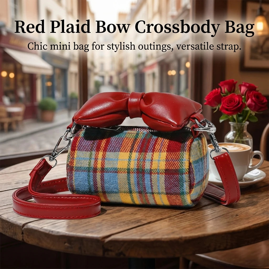 Red Crossbody Bag With Bows Decoration For Women Lightweight And Stylish Design Bag Peaceful Pleasures Health and Wellness