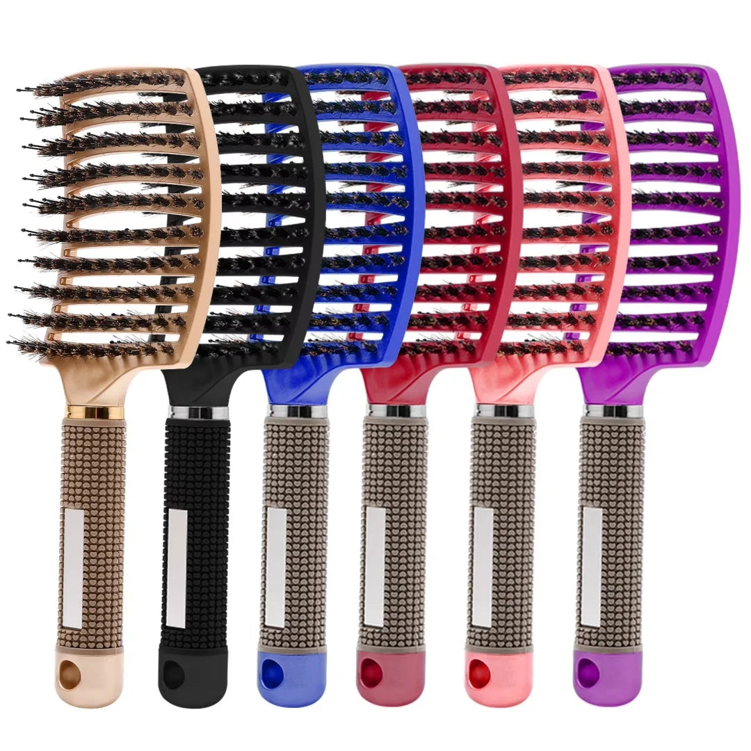 Multiple Color Hair Comb Detangling Hair Brush Bristle&Nylon Women Wet Massage Comb Curly Hairdressing Salon Styling Tools Peaceful Pleasures Health and Wellness