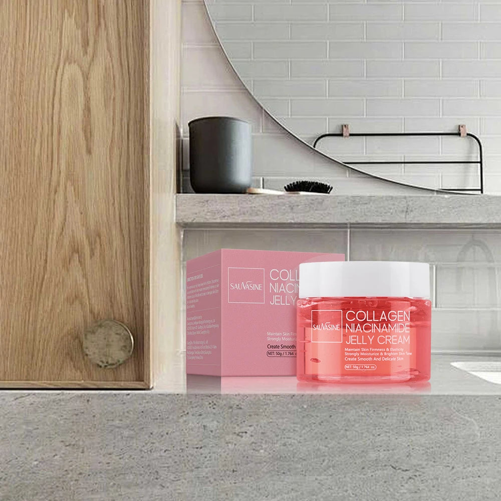 Collagen Face Moisturizer, Niacinamide & Hyaluronic Acid Cream, Hydrating Brightening Firming Day Night Gel Cream for Dull Skin Peaceful Pleasures Health and Wellness
