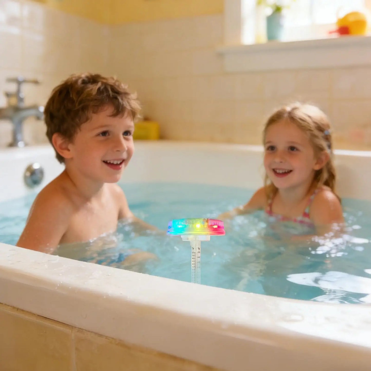 Pool Temperature Meter Floating Solar-Powered Easy To Read Water Gauge Pool Temperature Temperature Meter Floating With Colorful Peaceful Pleasures Health and Wellness