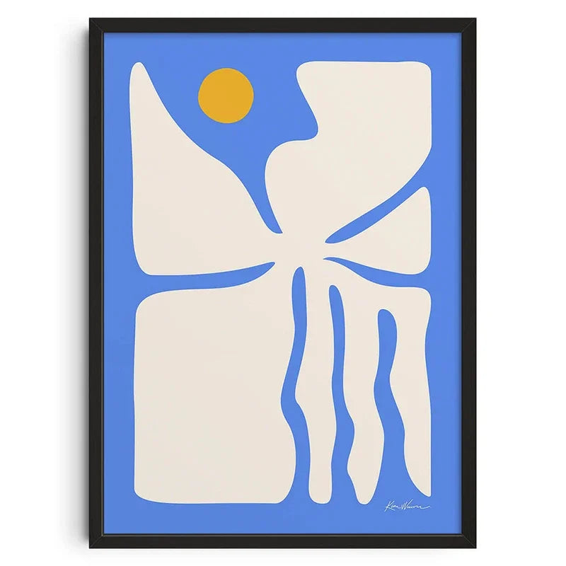 Japanese Okinawa Bauhaus Geometric Snake Canvas Wall Art Print
