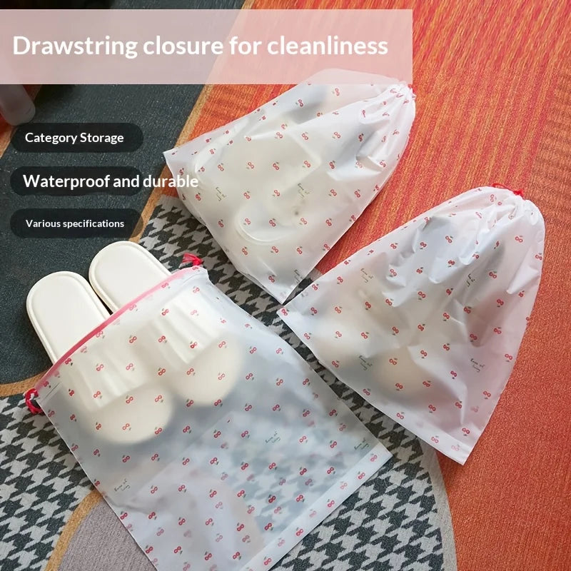 Clear Drawstring Shoe Bags for Travel – Large Organizer