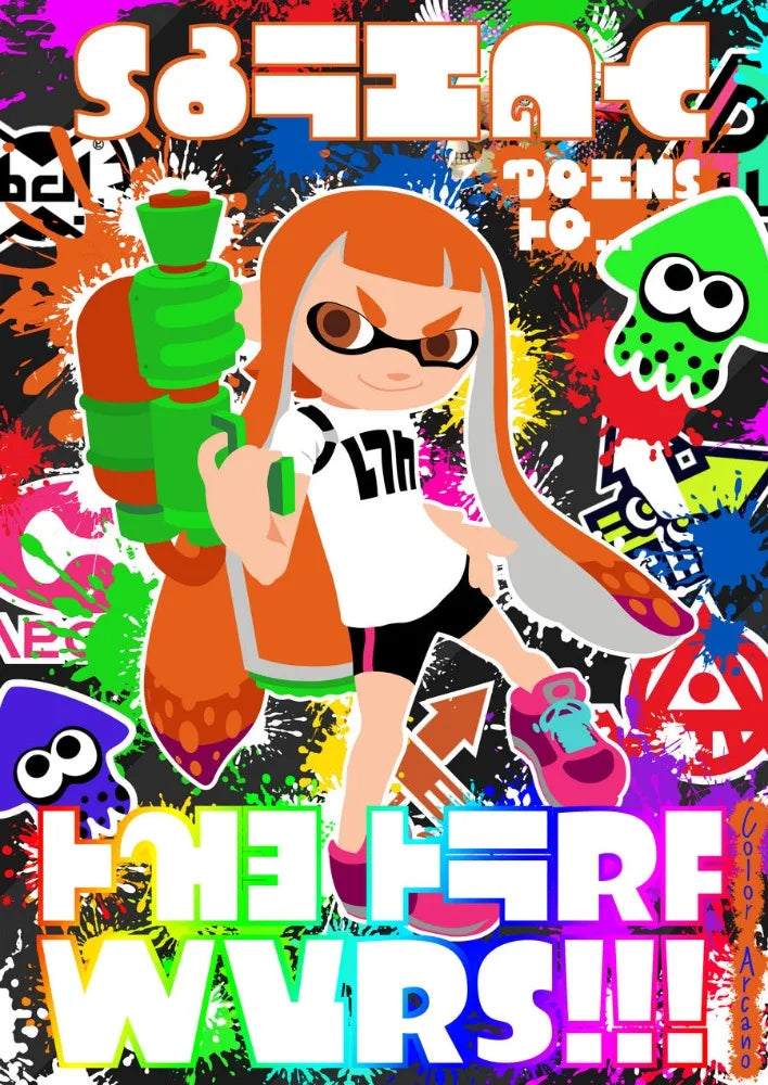 Classic game Splatoon 3 poster anime painting art Canvas printing Wall Home Living Room Internet bar decoration hanging painting Peaceful Pleasures Health and Wellness A17 20X30CM