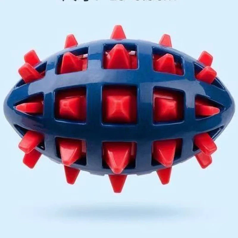 Squeaky Rubber Rugby Dog Toy – Bite-Resistant Chew Toy
