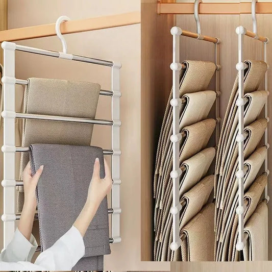 Multi-Layer Foldable Pants Hanger | Non-Slip Trouser Rack Pants Hanger Rack Peaceful Pleasures Health and Wellness