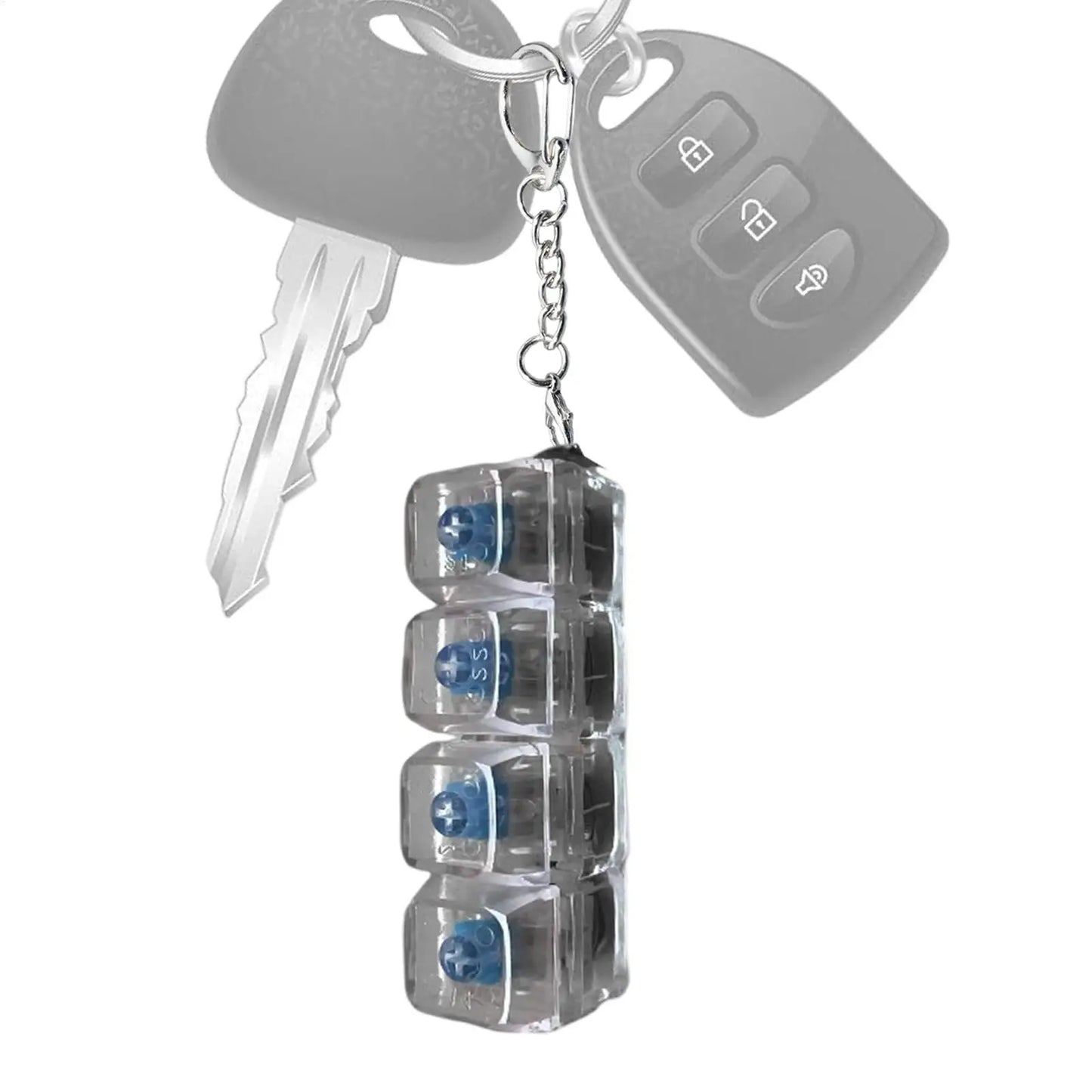 4-Key Mechanical Keyboard Fidget Keychain | Light-Up Keys